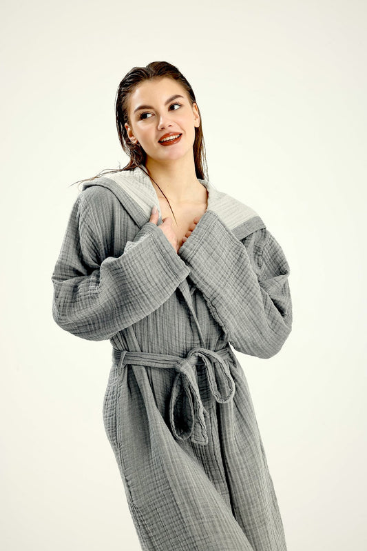 Muslin Gray Bathrobe