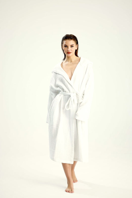 Muslin White Bathrobe