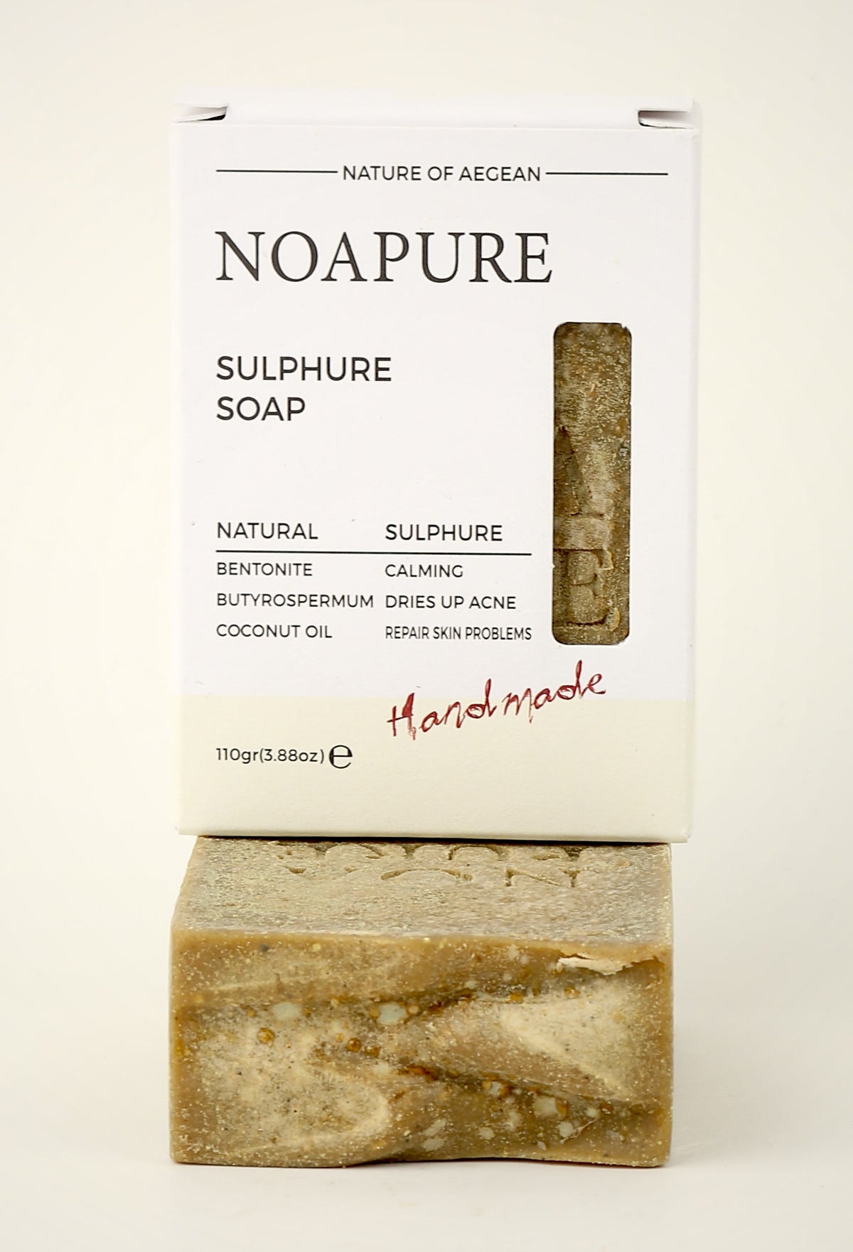 Sulfur Soap Bar – handmade cold-process soap with sulfur and bentonite clay, view 4