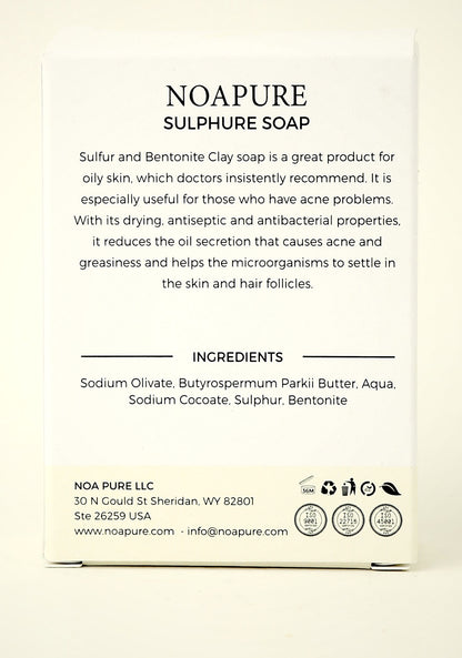 Sulfur Soap Bar – handmade cold-process soap with sulfur and bentonite clay, view 5