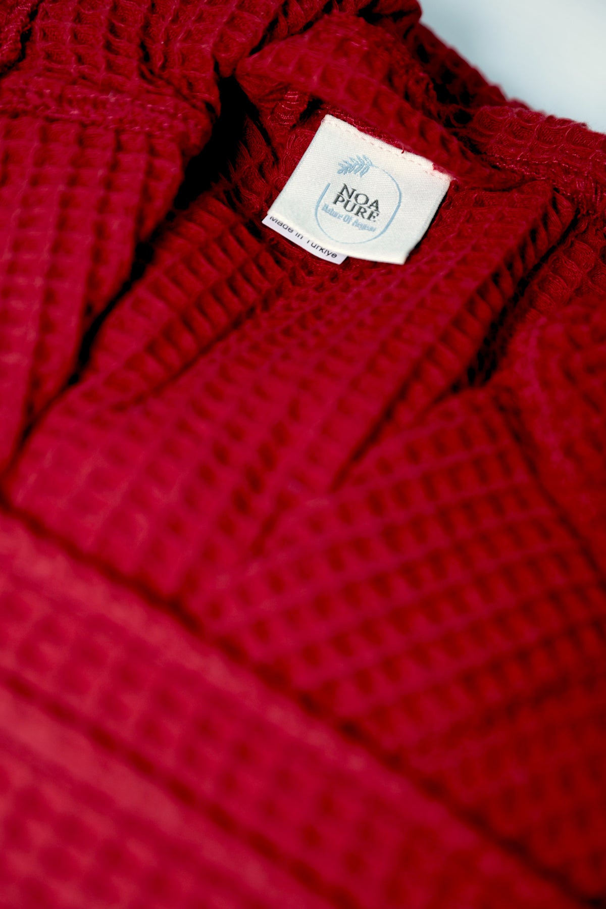 Waffle Claret Red Bathrobe